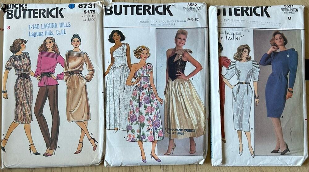VTG 80s Sew Pattern Dress Prom Office Workwear Retro Preppy Nicole Miller Lot 3